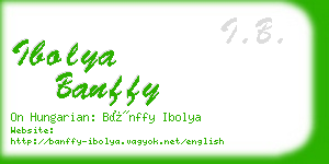 ibolya banffy business card